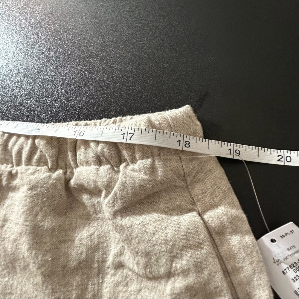 GAP Women's Linen Blend Flax Beige Wide-Leg Drawstring Pants Pockets. NWT. Sz XL - Picture 8 of 10